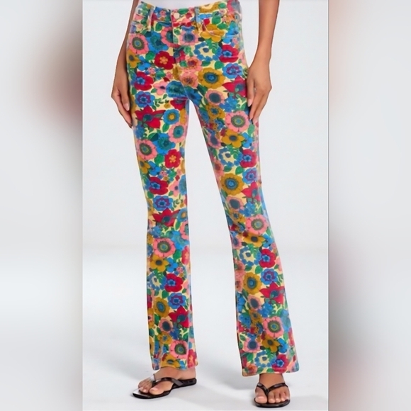 Mother Women's High Waisted Weekender Skimp Track And Flower Fields Jeans - Picture 3 of 15